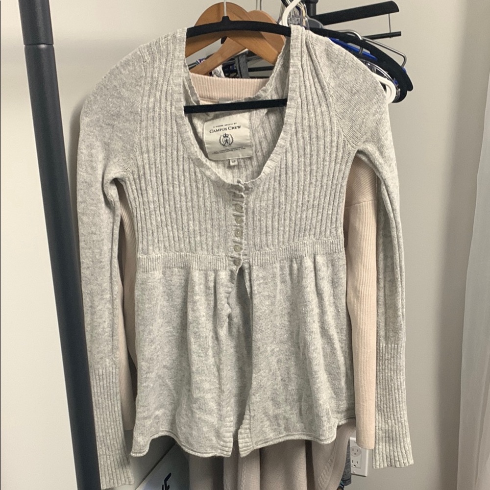 Campus Crew Gray Cardigan
